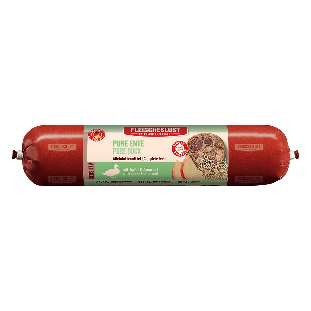 Fleischeslust Sensitiv 6 x 800 g - Pure Ente mit Apfel & Amaranth Fleischeslust Sensitiv 6 x 800 g - Pure Ente mit Apfel & Amaranth von Fleischeslust
