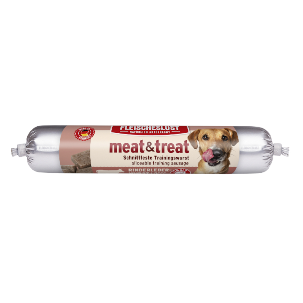 Fleischeslust meat & treat Trainingswurst - Rindsleberwurst 80 g von Fleischeslust