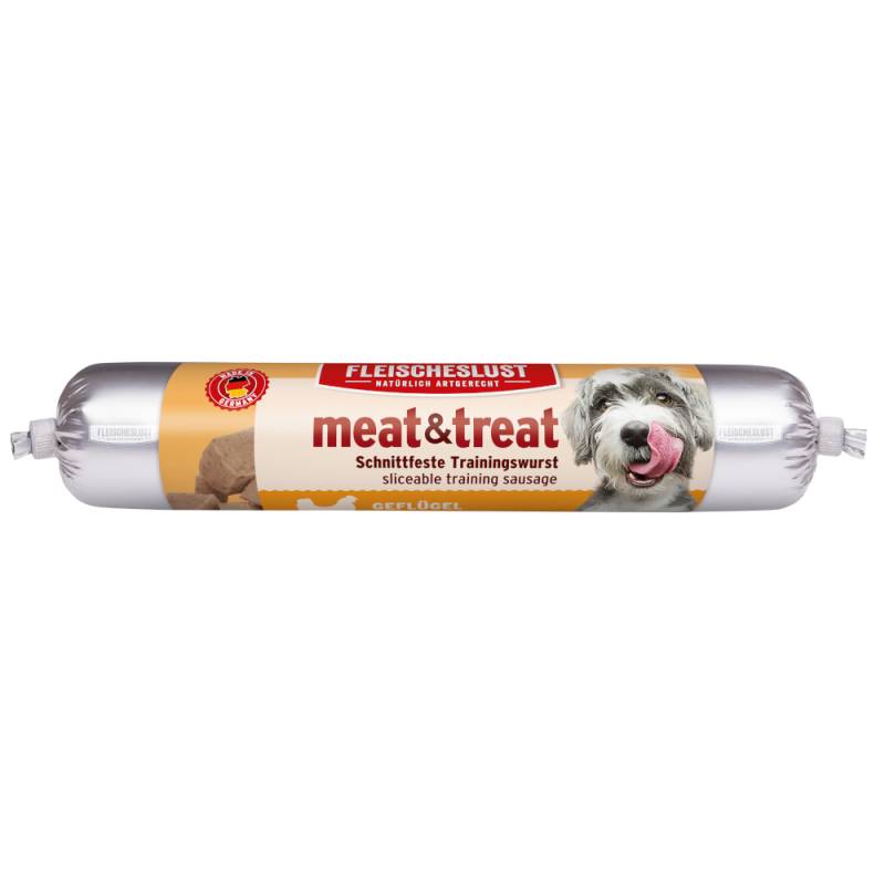 Fleischeslust meat & treat Trainingswurst - Sparpaket: Geflügel 3 x 80 g von Fleischeslust