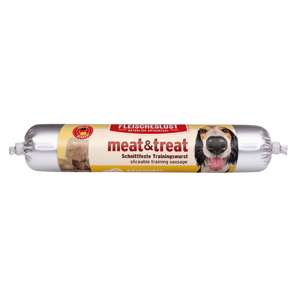 Fleischeslust meat & treat Trainingswurst - Sparpaket: Käsewurst 3 x 80 g von Fleischeslust