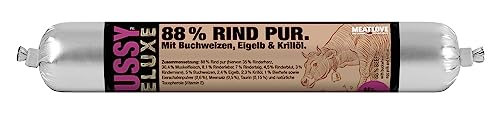 Pussy Deluxe Rind PUR mit Buchweizen, Eigelb und Krillöl (1 x 100 Gramm) von Fleischeslust