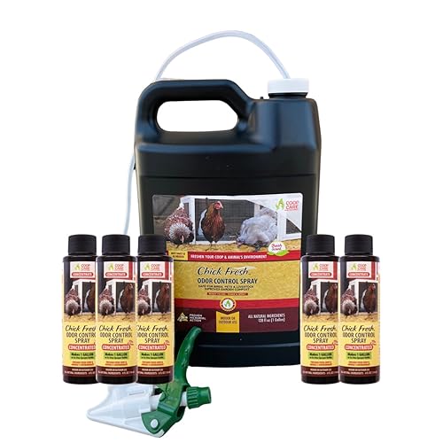 Geruchsvernichter für Hühner im Hinterhof, 3,5 Liter Lösung, beseitigt Stall, Brutgeruch usw. Konzentrat mit 3,6 l leerem Sprüher (1,5 Liter) von FlexTran