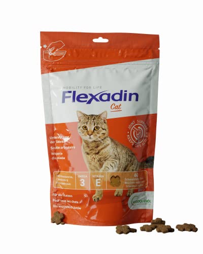Flexadin® Cat | Für die Gelenkgesundheit von Katzen | mit Glucosamin, Chondroitin, Omega-3 & Teufelskralle– 60 Gelenkleckerli von Flexadin