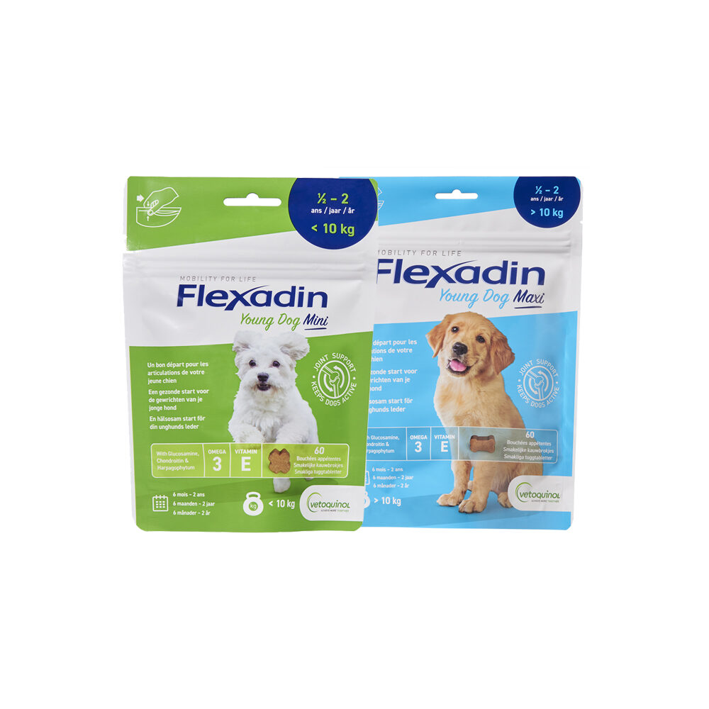 Flexadin Young Dog Maxi - 2 x 60 Kaubrocken Flexadin Young Dog Maxi - 2 x 60 Kaubrocken von Flexadin