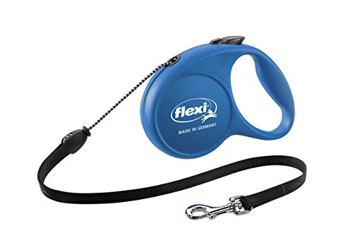 FLEXI / JK Hundeleine Classic Basic Seil Leine Hunde Automatikleine Aufrollleine (Gr. M, blau) von JK