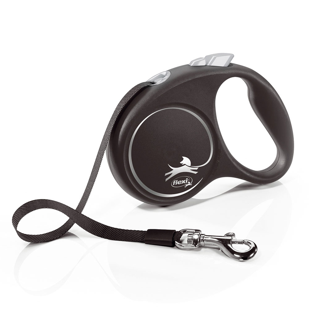 flexi Black Design Gurt-Leine schwarz, 5 m - Größe S: bis 15 kg flexi Black Design Gurt-Leine schwarz, 5 m - Größe S: bis 15 kg von Flexi