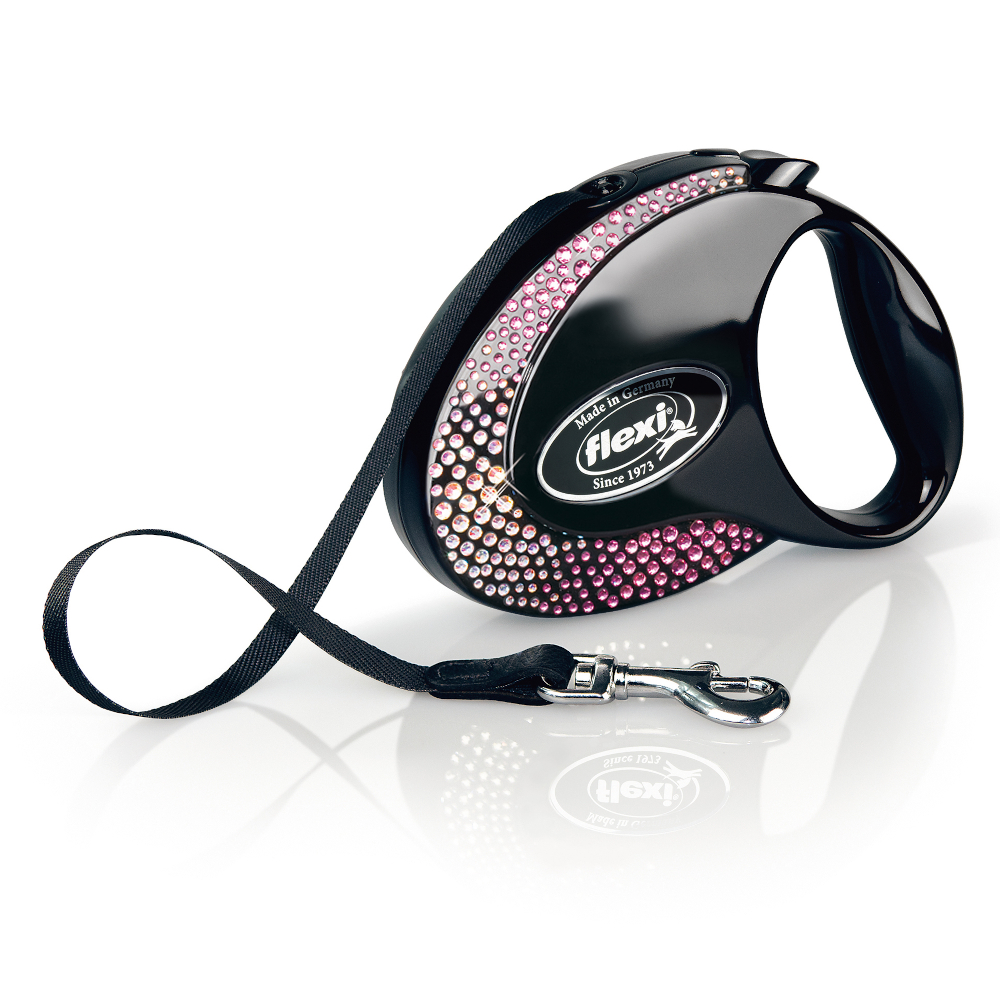 flexi Glam Composition Gurtleine, schwarz - Größe M: bis 20 kg (5 m) von Flexi