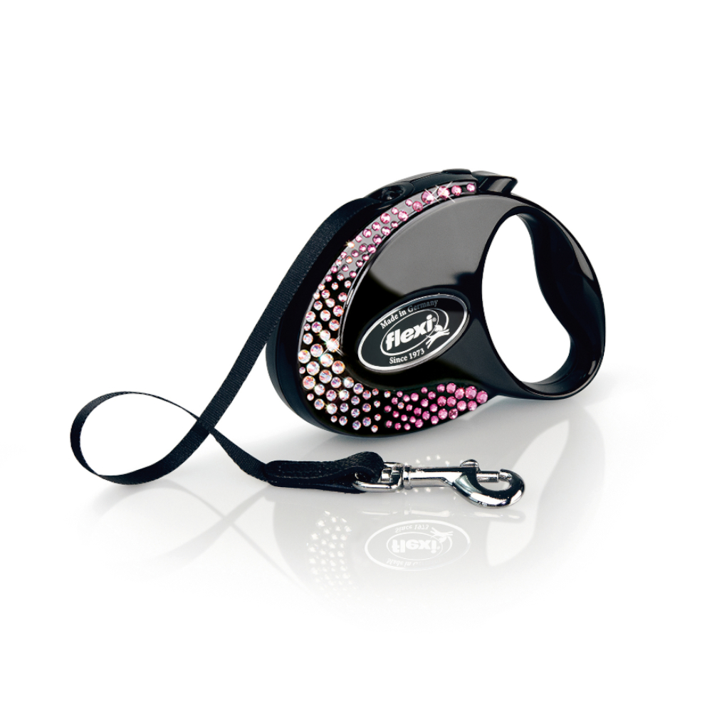 flexi Glam Composition Gurtleine, schwarz - Größe S: bis 12 kg (3 m) von Flexi