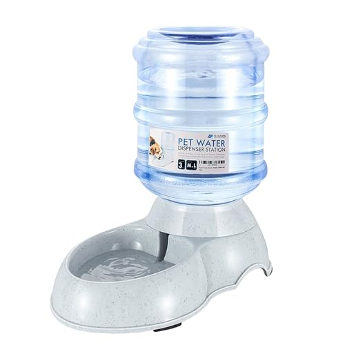 Flexzion Gravity Pet Wasserspender Trinkstation für Hunde Katzen (3 Gallonen) Automatische Nachfüllung Waterer für kleine große Rassen Hund Katze Tier, Fütterung Bewässerungsbrunnen Supplies Flasche von Flexzion