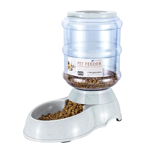 Flexzion Gravity Pet Feeder Futterspender (2,7–5,4 kg Größe) für Hunde und Katzen, automatisches Nachfüllen, Trockenfutter, Aufbewahrungsbehälter für kleine, mittelgroße Rassen, Hunde, Katzen, von Flexzion
