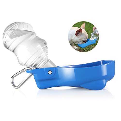 Flexzion Trinkflasche Hunde für Unterwegs - 280ml, Tragbare Wasserflasche, Hundetrinkflasche, Hundeflasche Hunde Katzen Haustieren für Draußen Outdoor Reise Wandern Spaziergang Training - Blau von Flexzion