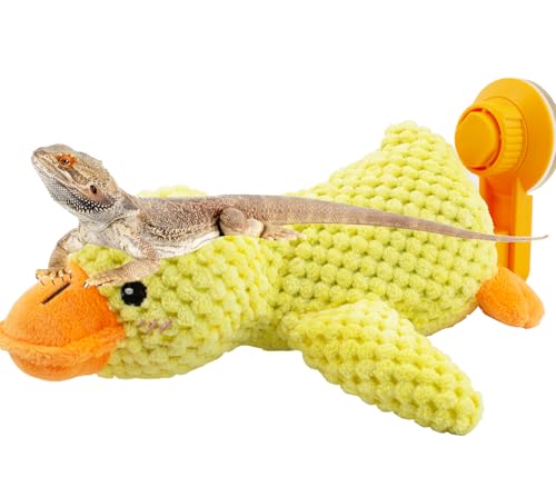 FlidRunest Bartdrache Fensterstange Spielzeug Ente, weiche Reptilienkletterente Hängematte mit Saugnäpfen, Bartdrache Fenster Plüschente Couch, Bartdrache Zubehör Dekor für Tank FlidRunest Bartdrache Fensterstange Spielzeug Ente, weiche Reptilienkletterente Hängematte mit Saugnäpfen, Bartdrache Fenster Plüschente Couch, Bartdrache Zubehör Dekor für Tank von FlidRunest