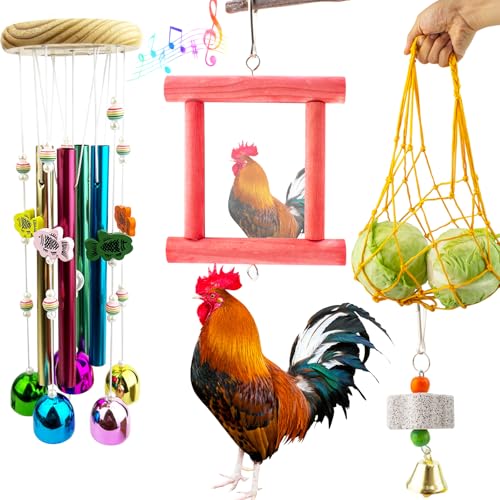 FlidRunest Hühnerstall-Zubehör-Set, Hühner-Windspiel-Spielzeug, Gemüseschnur, Spiegelspielzeug und Kükenschnabel, schleifen Kalziumstein, hängende Anreicherung Spielzeug für Stall, Hühner, Küken FlidRunest Hühnerstall-Zubehör-Set, Hühner-Windspiel-Spielzeug, Gemüseschnur, Spiegelspielzeug und Kükenschnabel, schleifen Kalziumstein, hängende Anreicherung Spielzeug für Stall, Hühner, Küken von FlidRunest