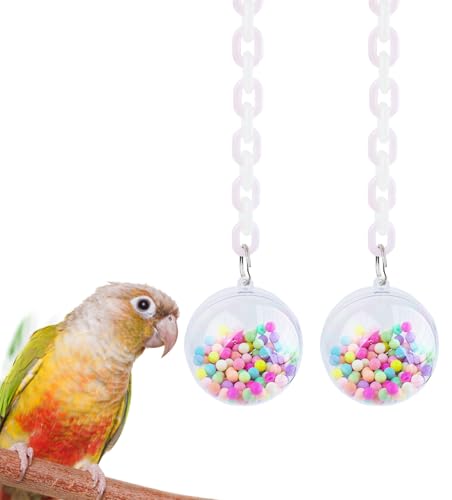 FlidRunest Vogelspielzeug, 2 Stück, transparente Kugeln, bunte Acryl-Kugeln, Kauspielzeug für Papageien, Graupapageien, Sittiche, Nymphensittiche, Kakadus, Aras und ähnliche Vögel FlidRunest Vogelspielzeug, 2 Stück, transparente Kugeln, bunte Acryl-Kugeln, Kauspielzeug für Papageien, Graupapageien, Sittiche, Nymphensittiche, Kakadus, Aras und ähnliche Vögel von FlidRunest