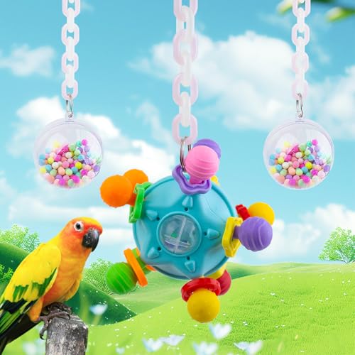 FlidRunest Vogelspielzeug, Papageien-Zugball, buntes Silikon-Rasselspielzeug, Acryl-Kauball zum Aufhängen, Käfigspielzeug für Amazon-Papageien, Graupapageien, Sittiche und ähnliche Vögel FlidRunest Vogelspielzeug, Papageien-Zugball, buntes Silikon-Rasselspielzeug, Acryl-Kauball zum Aufhängen, Käfigspielzeug für Amazon-Papageien, Graupapageien, Sittiche und ähnliche Vögel von FlidRunest
