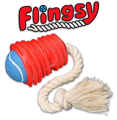Flingsy Hergestellt in den USA, Flingsy Ballwerfer und Seilschlepper, Wurfspielzeug mit 100 % natürlichem Baumwollseil Flingsy Hergestellt in den USA, Flingsy Ballwerfer und Seilschlepper, Wurfspielzeug mit 100 % natürlichem Baumwollseil von Flingsy
