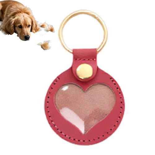 Flkiglm Hundefell Schlüsselanhänger | Tierhaar Erinnerung Schlüsselring | Herz Anhänger Erinnerungsstück Unisex für Rucksack Handtasche Taschencharm von Flkiglm