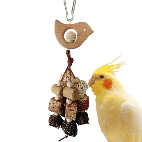 Flkiglm Vogelspielzeug aus für Papageien, Vogelspielzeug zum Kauen von Konuren - Natürliches Vogelkäfig-Holzspielzeug - Vogelspielzeug für Käfige, für kleine und mittelgroße Aras, Graupapageien von Flkiglm