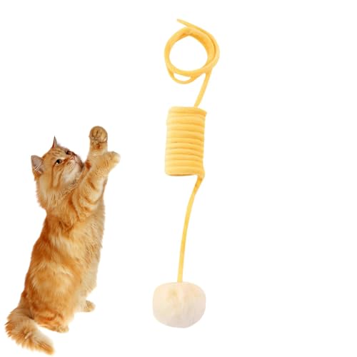 Katzenspielzeug, Frühlingsspielzeug für Katzen, Einziehbares Katzenschnurspielzeug, interaktiver Katzenball, Katzen-Übungsspielzeug, interaktives Plüsch-Katzenspielzeug für Haustierkatzen, Kätzchen Katzenspielzeug, Frühlingsspielzeug für Katzen, Einziehbares Katzenschnurspielzeug, interaktiver Katzenball, Katzen-Übungsspielzeug, interaktives Plüsch-Katzenspielzeug für Haustierkatzen, Kätzchen von Flkiglm