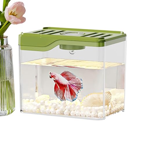 Klarer Fischtank, Betta Fischtank | oberes Lüftungslochdesign Fischtank,Zimmerdekorschale mit farbenfrohen LED -Leuchten für Häuser oder Büros von Flkiglm