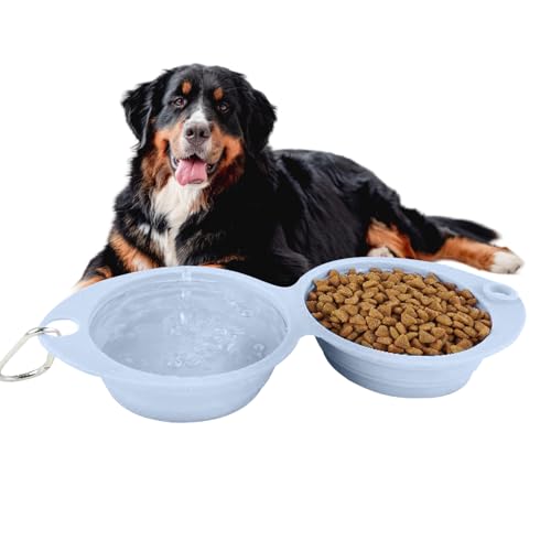 Tragbarer Wassernapf Für Hunde - 2 in 1 Futter- Und Wassernapf | Faltbarer Napf für Welpen & Katzen, Camping, Spaziergang & Wandern, Tierzubehör von Flkiglm