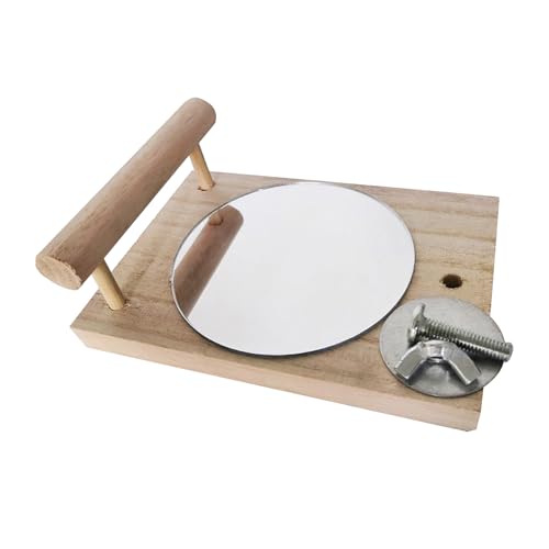 Vogelkäfig Sitzstange, Vogelspiegel Mit Sitzstangenständer, Schaukelständer Als Interaktives Spielzeug Zum Nagen Und Trainieren Für Papageien, Kanarienvögel, von Flkiglm