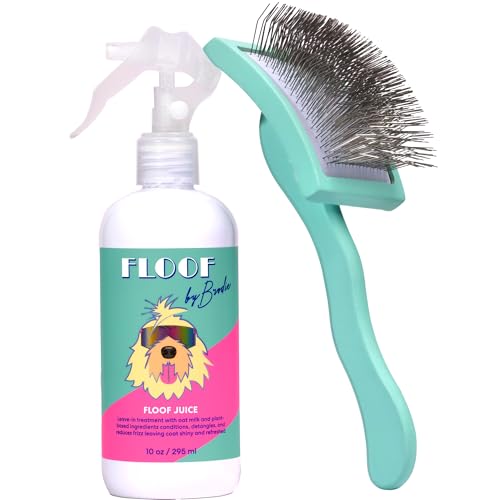 Floof Style Duo – Floof Juice and Brodie Brush – Hundezupfbürste und Conditioner und Entwirrungs-Set, Geschenk-Set für alle Felltypen; ideal für langhaarige Hunde Floof Style Duo – Floof Juice and Brodie Brush – Hundezupfbürste und Conditioner und Entwirrungs-Set, Geschenk-Set für alle Felltypen; ideal für langhaarige Hunde von Floof by Brodie