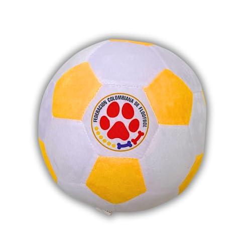 Floofbol Kolumbien Plüsch-Hunde-Fußballspielzeug mit interaktivem Quietscher für kleine, mittelgroße und große Rassen, weiche Kaufläche für aktives Spielen, niedliche und kuschelige Bereicherung, von Floofbol