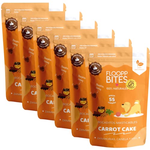 Floopp Bites – Hypoallergene Hundeleckerlis | Mini-Kekse mit Karotte, Honig & Zimt | Kaustück-Textur | Natürlich & Getreidefrei | 6x50g Floopp Bites – Hypoallergene Hundeleckerlis | Mini-Kekse mit Karotte, Honig & Zimt | Kaustück-Textur | Natürlich & Getreidefrei | 6x50g von Floopp BITES 100% NATURALES
