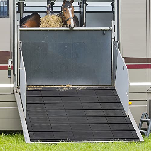 Floordirekt Rampenmatte für Pferdeanhänger 155 x 175 cm - Ermöglicht trittsicheren Einstieg - gelenkschonend & rutschhemmend - Einfach zu reinigen - Gummimatte Matte - GW8002 von Floordirekt