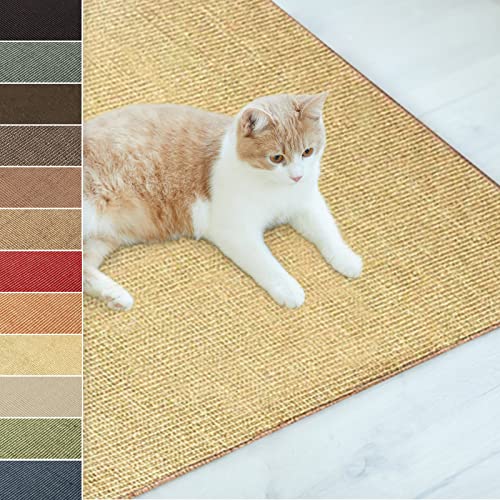 Floordirekt Sisal Fußmatte Teppich Vorleger Kratzteppich Katzenmöbel Kratzmatte Sisalmatte, widerstandsfähig & in vielen Farben und Größen erhältlich (100 x 100 cm, Natur) von Floordirekt