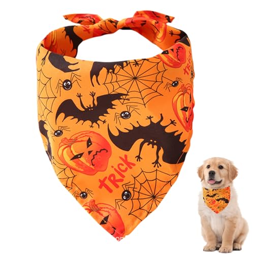 FloralGrace 1 PCS Halloween Halstuch Hund Hunde Bandana Orange Kopftücher Hundehalstuch Waschbarer Baumwollquadrat-Latz Verstellbarer Für Kleine Und Mittelgroße FloralGrace 1 PCS Halloween Halstuch Hund Hunde Bandana Orange Kopftücher Hundehalstuch Waschbarer Baumwollquadrat-Latz Verstellbarer Für Kleine Und Mittelgroße von FloralGrace