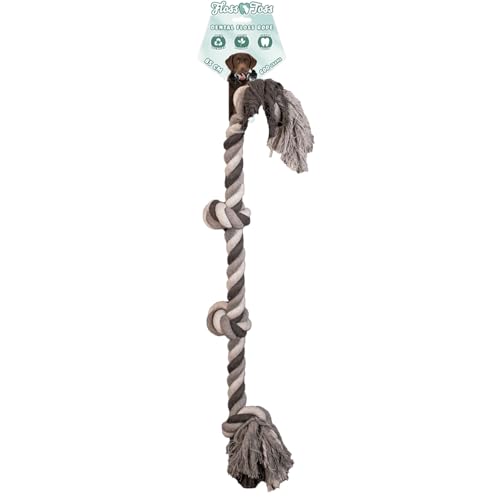 Floss Toss Hundeseil - sehr Robustes und sicheres Hundespielzeug - Hundeseil aus recycelter Baumwolle - graues Zugseil - 85cm - 4 Knoten Floss Toss Hundeseil - sehr Robustes und sicheres Hundespielzeug - Hundeseil aus recycelter Baumwolle - graues Zugseil - 85cm - 4 Knoten von Floss Boss