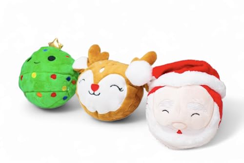 Flourish Pets 2-in-1 mehrlagiges Weihnachts-Hundespielzeug mit ungiftigem, verstärktem, doppelt genähtem, weichem Stoff mit Quietschball, mehrere Schichten für Ihren Hund zu genießen, Weihnachten, 8,9 Flourish Pets 2-in-1 mehrlagiges Weihnachts-Hundespielzeug mit ungiftigem, verstärktem, doppelt genähtem, weichem Stoff mit Quietschball, mehrere Schichten für Ihren Hund zu genießen, Weihnachten, 8,9 von Flourish