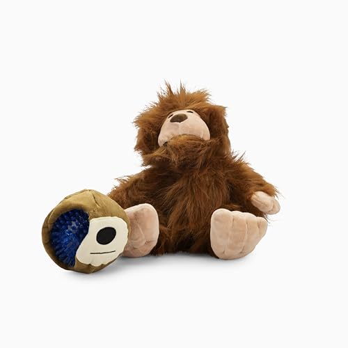 Flourish Pets 3-in-1 mehrschichtiges Kauspielzeug für aktive Hunde, ungiftig, BPA-frei, doppelt genäht, weiches Außenmaterial, langlebiges Plüschspielzeug, kleiner Sasquatch, 24,1 cm von Flourish