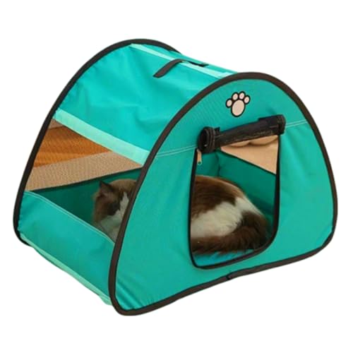 Floving Faltbares Haustierzelt Katze Lieferraum Tragbares Hundehaus Oxford Tuch Alle Jahreszeit Universal Haustierzubehör (Grün) von Floving