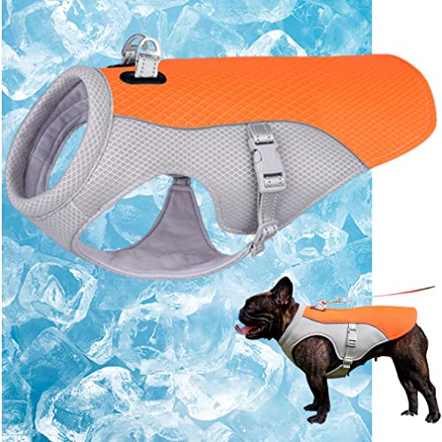 Floving Hundekühlweste für den Sommer,Eiskühlmantel für Hunde,Hundekühljacke,Kühlweste für Hunde beim Gassi gehen,Hundekühlgeschirr-Mäntel (XL, Orange) von Floving