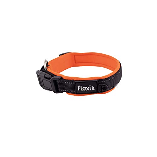 Floxik Hundehalsband verstellbar Größe L | Weiches Neopren Halsband für den Hund & Welpen in verschiedenen Größen inkl. Zugentlastung von Floxik