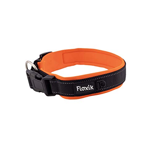 Floxik Hundehalsband verstellbar Größe XL | Weiches Neopren Halsband für den Hund & Welpen in verschiedenen Größen inkl. Zugentlastung von Floxik