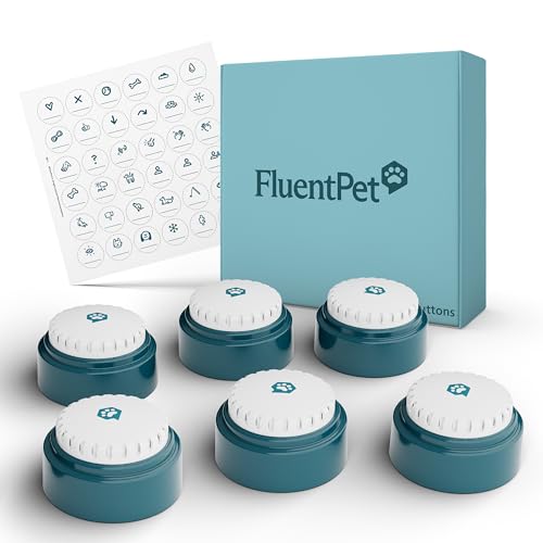 FluentPet Speak Up Buttons - Next Generation Katze/Hund Sprechknopf-Set - Packung mit 6 leicht zu drückenden Katzen-/Hunde-Kommunikationstasten - beschreibbare Tasten für Haustiere - Geschenk für alle FluentPet Speak Up Buttons - Next Generation Katze/Hund Sprechknopf-Set - Packung mit 6 leicht zu drückenden Katzen-/Hunde-Kommunikationstasten - beschreibbare Tasten für Haustiere - Geschenk für alle von FluentPet
