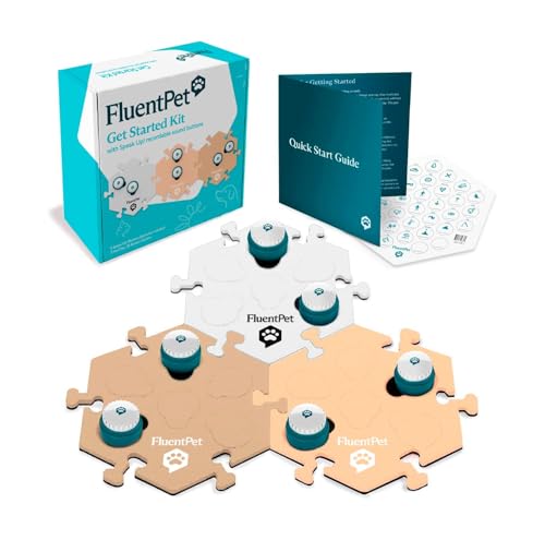 FluentPet Speak Up Set mit klarerem nach oben gerichtetem Sound – 6 beschreibbare Tasten für Hunde & 3 beige HexTiles | Kommunikationstasten für Hunde & Katzen | mit Batterien FluentPet Speak Up Set mit klarerem nach oben gerichtetem Sound – 6 beschreibbare Tasten für Hunde & 3 beige HexTiles | Kommunikationstasten für Hunde & Katzen | mit Batterien von FluentPet