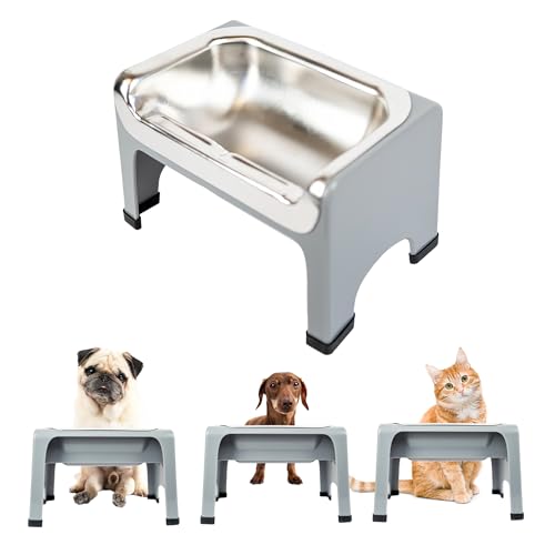 Fluff Trough 18 cm hoch, erhöhter Hundenapf für mittelgroße und kleine Hunde – erhöhter Hundenapf aus Edelstahl mit Ständer für 2 Tassen Tierfutter – von Tierärzten empfohlen, spülmaschinenfeste Fluff Trough 18 cm hoch, erhöhter Hundenapf für mittelgroße und kleine Hunde – erhöhter Hundenapf aus Edelstahl mit Ständer für 2 Tassen Tierfutter – von Tierärzten empfohlen, spülmaschinenfeste von Fluff Trough
