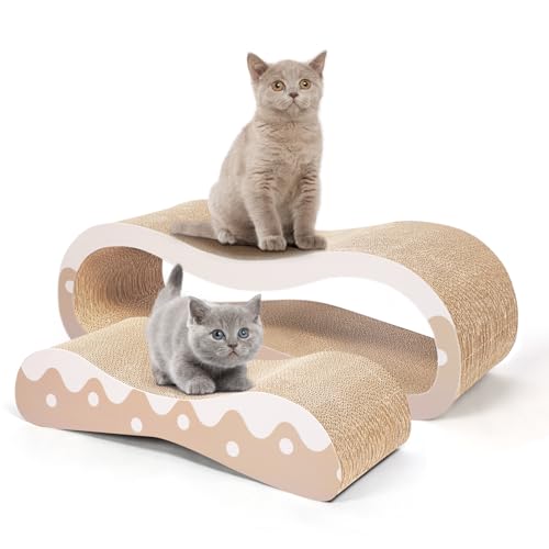 FluffyDream 2-in-1 Kratzbaum aus Karton, Lounge-Bett, Katzenkratzbaum, strapazierfähige Brett-Pads verhindern Möbelschäden, groß, gewellt FluffyDream 2-in-1 Kratzbaum aus Karton, Lounge-Bett, Katzenkratzbaum, strapazierfähige Brett-Pads verhindern Möbelschäden, groß, gewellt von FluffyDream