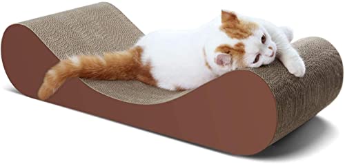 FluffyDream Knochen Katzenkratzer Karton Lounge Bett, Katzenkratzbaum, langlebige Brett-Pads verhindern Möbelschäden von FluffyDream