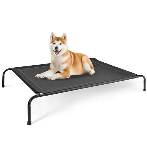 FluffyDream Kühlendes erhöhtes Hundebett, erhöhtes tragbares Hundebett, rutschfeste Füße, tragbar, langlebig, 124 x 80 x 20 cm, Schwarz FluffyDream Kühlendes erhöhtes Hundebett, erhöhtes tragbares Hundebett, rutschfeste Füße, tragbar, langlebig, 124 x 80 x 20 cm, Schwarz von FluffyDream