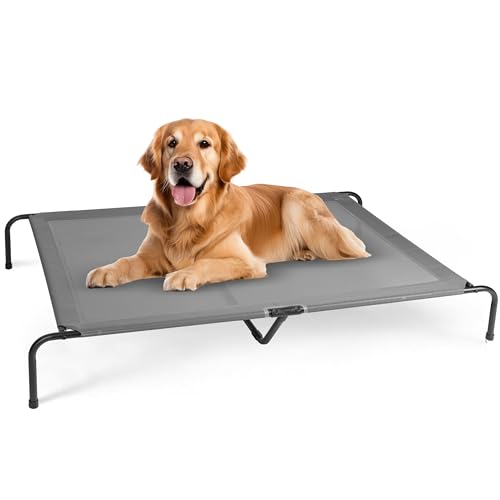 FluffyDream Kühlendes erhöhtes Hundebett, erhöhtes tragbares Hundebett, rutschfeste Füße, tragbar, langlebig, 152,4 x 94,4 x 22,9 cm, Grau FluffyDream Kühlendes erhöhtes Hundebett, erhöhtes tragbares Hundebett, rutschfeste Füße, tragbar, langlebig, 152,4 x 94,4 x 22,9 cm, Grau von FluffyDream