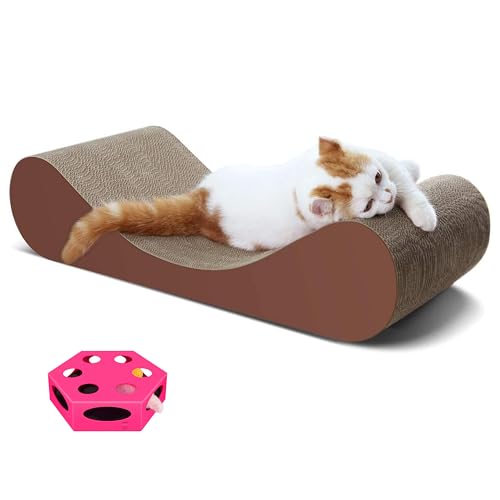 Katzenkratzer aus Knochen, aus Karton, Lounge-Bett und rosa interaktives Katzen-Labyrinth-Spielzeug, 58,9 x 22,9 cm, 114,5 x 129,7 cm, kurvenförmig, Knochen, Katzenkratzer, elektrisches von FluffyDream