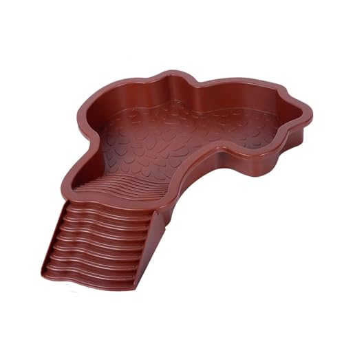 Flushbay Extra große Reptilien-Badeschale für Reptilien, Wassernapf mit Rampe, Aquarium-Ornament für Gecko, Schlange, Schildkröte, Bartagame, Eidechsenbad (Braunrot) von Flushbay
