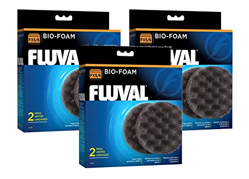 Fluval (6 Pack) FX5/FX6 Filtereinsätze aus Bio-Schaumstoff (3 Pakete mit je 2 Einsätze) von Fluval