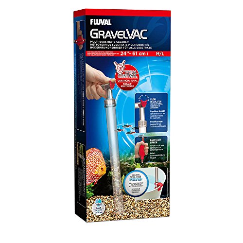 Fluval GravelVac Mulmsauger, Aquarienkiesreiniger, mittel/groß durchsichtig/rot von Fluval